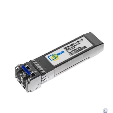 SNR SNR-SFP+LR-20 Двухволоконный модуль, SFP+ 10GBASE-LR/LW, разъем LC duplex, рабочая длина волны 1310нм, дальность до 20км (11dB).