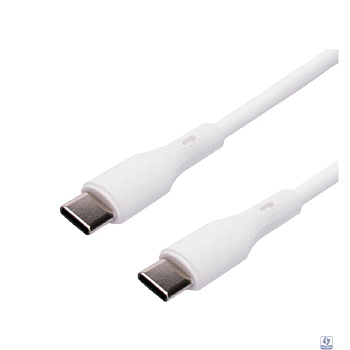 Cablexpert Кабель USB2.0 Type-C/Type-C, 3А, 65Вт, PD/QC3.0, силиконовый, медь, 1м, белый, пакет (CC-USB2S-CMCM-1M-W)