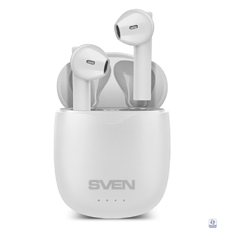 Наушники  SVEN E-727BTбел BТ,ТWS,магн заряд кейс, беспровод, стерео