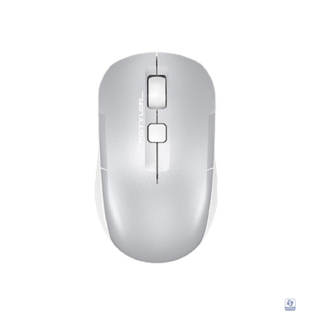 Мышь A4TECH Fstyler FB26CS Air2, оптическая, беспроводная, USB, серебристый и белый [fb26cs air2 icy white]