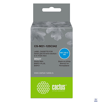 Картридж ленточный Cactus CS-M21-125C342 черный для Brady BMP21-PLUS, BMP21, BMP21-LAB
