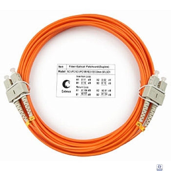 Cabeus FOP-62-SC-SC-5m Шнур оптический duplex SC-SC 62,5/125 mm 5м LSZH