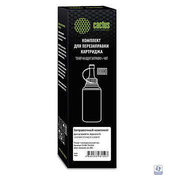 Тонер Cactus CS-RK-TK1110 черный флакон 80гр. (в компл.:чип) для принтера Kyocera FS-1020/1040/1120