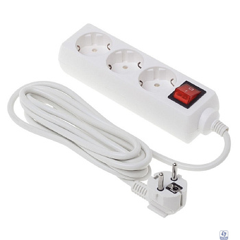BURO Сетевой удлинитель 3 розетки, 3 метра (BU-PS3.3/W), белый (пакет ПЭ) 