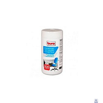 Туба с чистящими салфетками BURO BU-TSURL, для поверхностей и офисной мебели, 100 шт. [817442] 