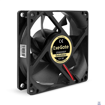 Exegate EX299875RUS Вентилятор 12В DC ExeGate ExtraSilent ES08025S2P (80x80x25 мм, Sleeve bearing (подшипник скольжения), 2pin, 1900RPM, 20dBA)