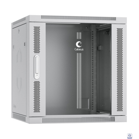 CABEUS SH-05F-12U60/60-R ШКАФ ТЕЛЕКОММУНИКАЦИОННЫЙ НАСТЕННЫЙ РАЗОБРАННЫЙ 19" 12U 600X600X635MM (ШХГХВ) ДВЕРЬ СТЕКЛО, ЦВЕТ СЕРЫЙ (RAL 7035)