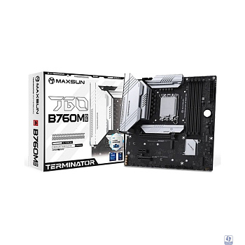 MAXSUN MS-Terminator B760M D5 WIFI 6E (Socket 1700, mATX, 4*DDR5(192Gb), DP/HDMI, 4*SATA3, 3*M.2, 1xPCI-E x16 /1xPCI-E x4/1xPCI-E x1,  6*USB 2.0,  2*USB 3.2 , LAN 1*2.5G, Wi-Fi 6E, BT5.3, RTL)