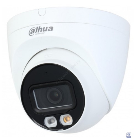 DAHUA DH-IPC-HDW2249TP-S-IL-0280B Уличная турельная IP-видеокамера SmartDualLight 2Мп, 1/2.8” CMOS, объектив 2.8мм, видеоаналитика, микрофон, ИК 30м, LED 30м, IP67, металл/пластик