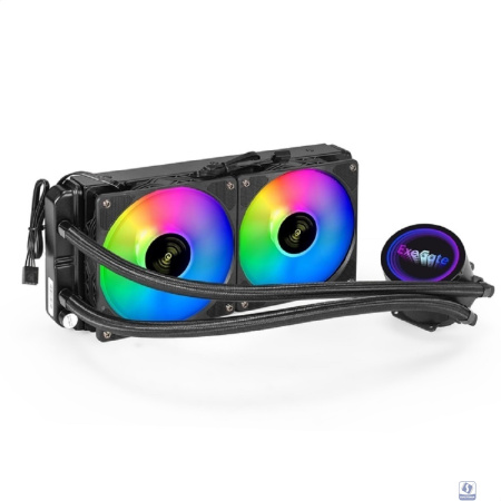 Exegate EX293457RUS Комплект водяного охлаждения ExeGate BlackWater-240V2.PWM.RGB (RGB подсветка, LGA2066/2011/1366/1150/1151/1155/1156/1200/1700/AM4/FM1/FM2/FM2+/AM2/AM2+/AM3/AM3+, TDP 220W, Fan 120m