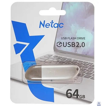 Netac USB Drive 64GB U352 <NT03U352N-064G-20PN>, USB2.0, с колпачком, металлическая