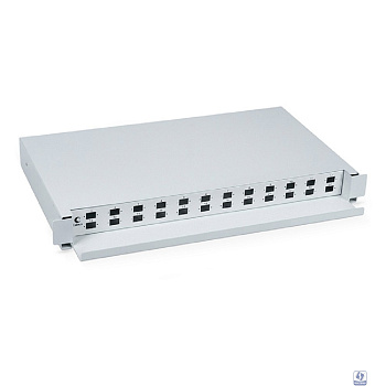 Cabeus ODF-19-24-SC Кросс бокс оптический 19" на 24 SC (LC duplex) со сплайс пластиной, выдвижной (без пигтейлов и проходных адаптеров)
