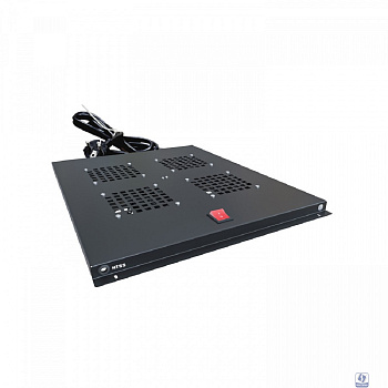 NTSS Модуль вентиляторный NTSS потолочный для шкафов серии R глубиной 800мм на 4 элемента потолочный без термостата, черный RAL 9005 NTSS-FAN4/800-BL