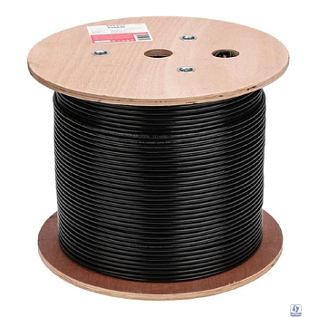 Rexant (01-0058) Кабель витая пара U/UTP, CAT 6, PE, 4PR, 23AWG, OUTDOOR, SOLID, черный, 305м