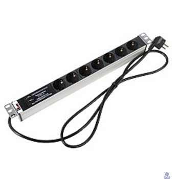 REM Блок розеток Rem-16 с фил. и инд., 7 Shuko, 16A, алюм., 19", шнур 3 м. (R-16-7S-FI-440-3)