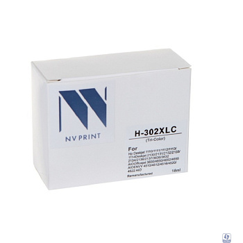 Струйный картридж NV Print 302XLC (NV-F6U67AE) Color для HP DeskJet 1110, 2132, 3630, 3632; Envy 4512, 4520, 4522; OJ 3830, 4650, 4655 (330 стр)
