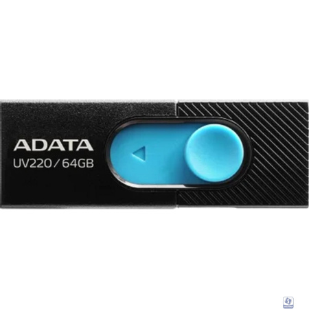 A-DATA Flash Drive 64GB UV220 USB2.0, черный и синий [auv220-64g-rbkbl]
