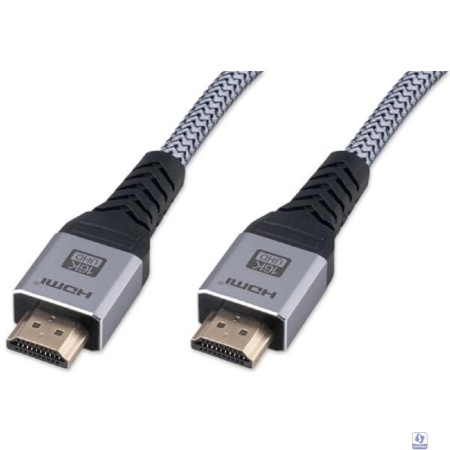 Cablexpert Кабель HDMI 19M/19M, v2.2, 16K, медь, тройной экран, нейлон, 1м, серый, коробка (CCP-HDMI16K-1M)