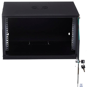 NEOMAX Шкаф телекоммуникационный   настенный 6U (520х400), стеклянная дверь, замок-ключ, разборный, цвет черный (1 коробка)[NM-CBWM-6U5240GKL-301-BK]