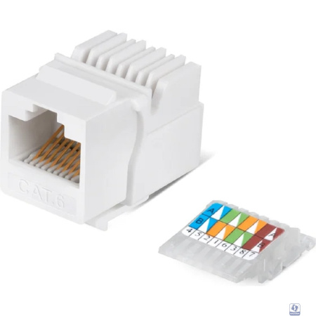 Cabeus KJ-RJ45-Cat.6-Toolless Вставка Keystone Jack RJ-45(8P8C), категория 6, без инструмента Toolless, белая
