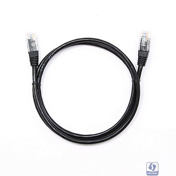 Cablexpert Патч-корд UTP PP12-1M/BK кат.5, 1м, литой, многожильный (черный)