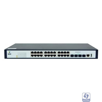 SNR SNR-S2989G-24TX Управляемый коммутатор уровня 2+, 24 порта 10/100/1000Base-T, 4 порта 1/10G SFP+, VSF HA, встроенный БП ~220V AC