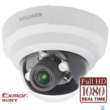BEWARD B8182710DR 2 Мп, 1/2.9'' КМОП SONY Exmor, 0.01 лк (день)/0.005 лк (ночь), DWDR, Н.264/MJPEG, 1920x1080, 25 к/с, вариообъектив 