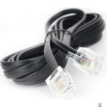 Cablexpert TC6P4C-2M Кабель.телефонный аппарат-розетка 2 м черный