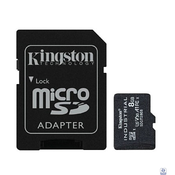 Промышленная карта памяти Micro SecureDigital 8Gb Kingston Class10  [SDCIT2/8GB] Industrial Temperature Class UHS-I с адаптером