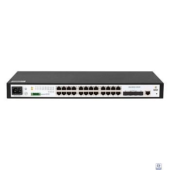 SNR SNR-S5210G-24TX-DC Управляемый коммутатор уровня 2+, 24 порта 10/100/1000Base-T, 4 порта 1/10G SFP+, встроенный БП ~220V AC, RPS 36-72V DC