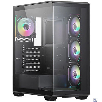 XASTRA Корпус Q600 4ARGB-C10 Black ATX/Aquarium/Screewless/3x120mm ARGB PWM FM fans/Argb+PWM HUB 10port/ Q600-4FM12A-C10
