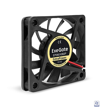 Exegate EX295224RUS Вентилятор 12В DC ExeGate ExtraPower EP06010B2P (60x60x10 мм, 2-Ball (двойной шарикоподшипник), 2pin, 3200RPM, 26dBA)