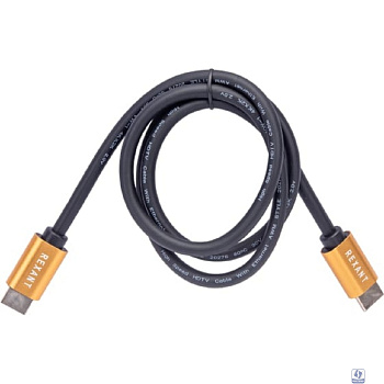 Rexant (17-6102) Кабель HDMI - HDMI 2.0, 1м, Gold (цветная коробка)