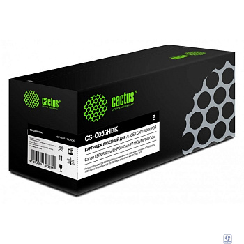 Картридж лазерный Cactus CS-C055HBK черный (7600стр.) для Canon LBP663Cdw/LBP664Cx/MF746Cx/MF742Cdw/