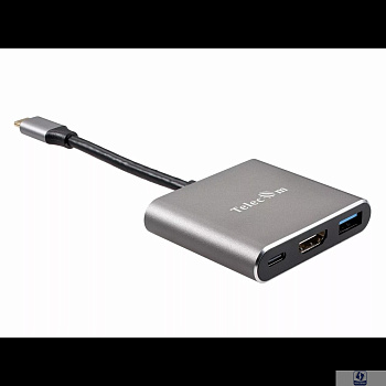 Telecom Кабель-концентратор USB3.1 TypeCm -->HDMI+USB3.0 +PD charging 4K@30Hz <TUC010T>