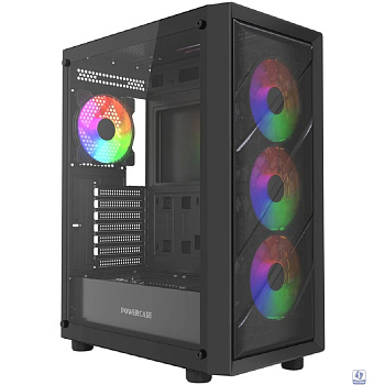 Powercase Mistral EA21, Tempered Glass, 4x 120mm FRGB Fan, чёрный, ATX  (CMAEA21-L4)