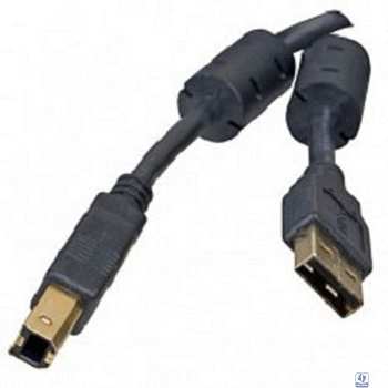 5bites UC5010-018A Проф. Кабель  USB2.0, AM/BM, зол.разъемы, ферр.кольца, 1.8м., черный