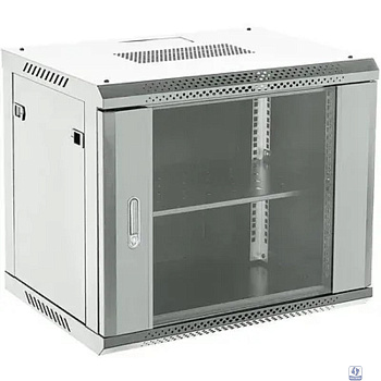 Rexant (04-0954-111) Настенный телекоммуникационный шкаф 19" 9U 550?400мм, дверь стекло, с задней стенкой, разборный, серый (RAL 7035)