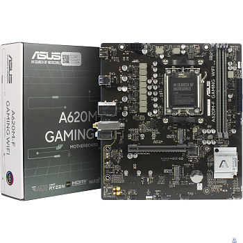 ASUS A620M-F GAMING WIFI (Socket AM5, mATX, 4xDDR5(192GB), HDMI, 1xPCIe 4.0x16/2xPCIe 3.0x1, 2,5xLAN, 3xM.2, 2,5xLAN,WiFi 6E, BT, 2xUSB 3.2, 4xUSB 2.0,1xPS/2)
