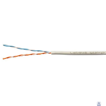 Cabeus UTP-2P-Cat.5e-SOLID-LSZH-GY Кабель витая пара UTP (U/UTP), категория 5e, 2 пары (24 AWG), одножильный, серый LSZH, нг(А)-HF, (305 м)