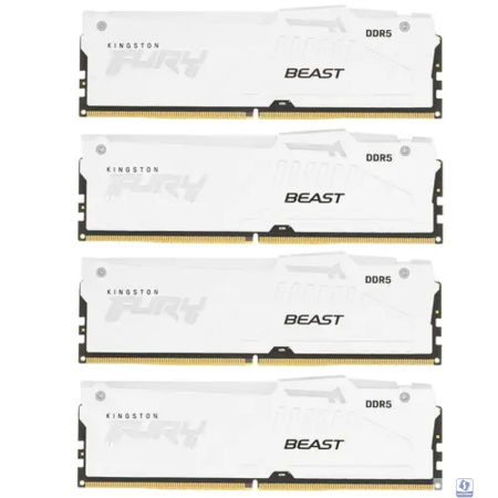 Kingston DDR5 DIMM 64GB 6000MT/s CL40 (Kit of 4) FURY Beast White RGB XMP