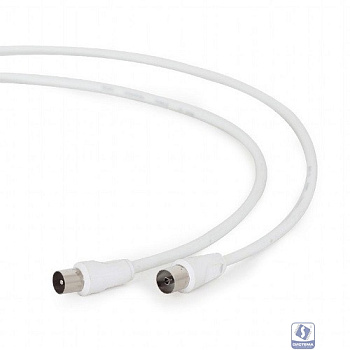 Gembird Кабель Кабель телевизионный, Coaxial M/F, белый, 3м (CCV-515-W-3M)