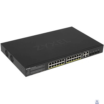 ZYXEL GS192024HPV2-EU0101F Гибридный Smart PoE+ коммутатор NebulaFlex GS1920-24HPv2, 24xGE PoE+, 4xCombo (SFP/RJ-45), бюджет PoE 375 Вт, автономное/облачное управление