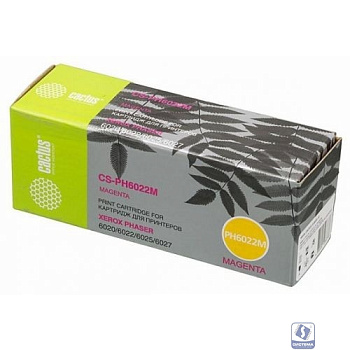 Картридж лазерный Cactus CS-PH6022M 106R02761 пурпурный (1000стр.) для Xerox Phaser 6020/6022/WC6025/6027