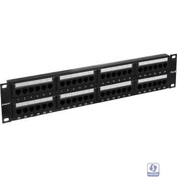 Exegate EX281085RUS Патч-панель UTP 19" 48 port кат.6 ExeGate  разъём KRONE&110 (dual IDC), 2U, RoHS, цвет черный