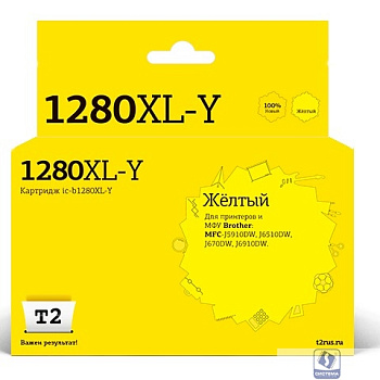 T2  LC-1280XLY Картридж (IC-B1280XL-Y) струйный для Brother MFC-J5910DW/J6510DW/J6710DW/J6910DW, желтый