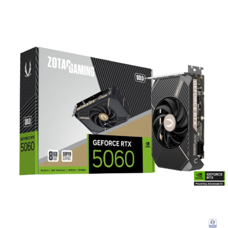 Видеокарта ZOTAC GAMING GeForce RTX 5060 SOLO 8Gb DDR7 128 bit  2280/2497 MHz  3*DP/HDMI  1*FAN (ZT-B50600G-10L) RTL