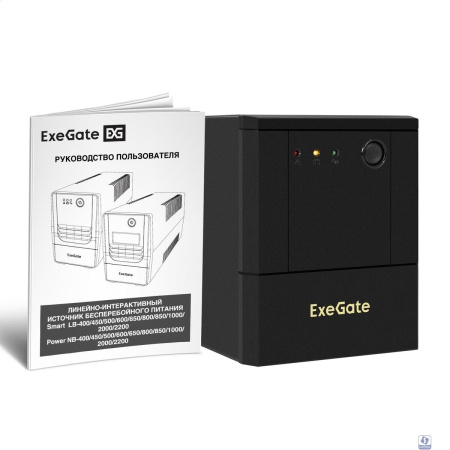 Exegate EX299818RUS ИБП ExeGate Power NB-2200.LED.AVR.4SH (2200VA/1300W, LED, AVR, 4*Schuko, батарея 12V 9Ah - 2 шт., металлический корпус, Black)