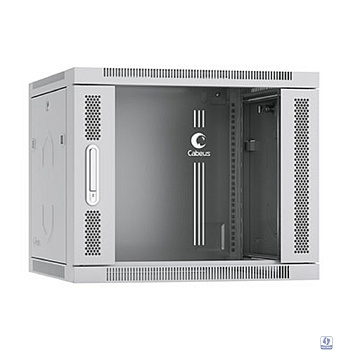 Cabeus SH-05F-9U60/60 Шкаф телекоммуникационный настенный 19" 9U 600x600x501mm (ШхГхВ) дверь стекло, цвет серый (RAL 7035)