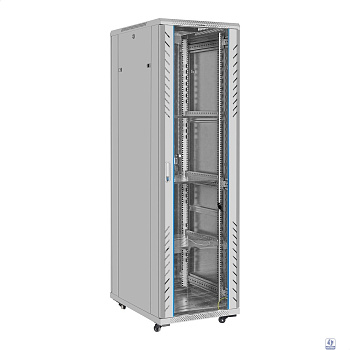 Exegate EX300276RUS Шкаф телекоммуникационный 19" напольный 42U ExeGate EC-FS-42U.600.800.G.V.GREY (19”, 42U, 600x800x2054mm (ШхГхВ), передняя дверь закаленное стекло, задняя перфорированная дверь, съ